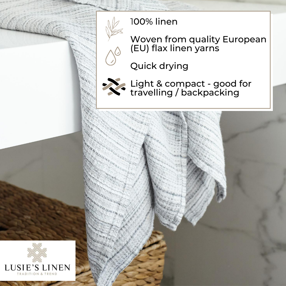 Gray Linen Bath Towel - 100% Linen Towel - Quality European Flax – Lusie's  Linen