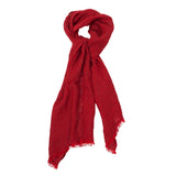 100% Linen Scarf - Bright Red