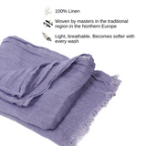100% Linen Scarf - Lilac Purple
