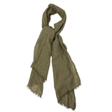100% Linen Scarf - Moss Green Color