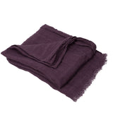 100% Linen Scarf - Purple