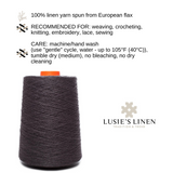 100% Linen Yarn - Anthracite Dark Gray