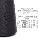 100% Linen Yarn - Black