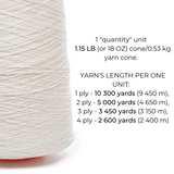 100% Linen Yarn - Bright White
