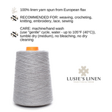 100% Linen Yarn - Light Gray