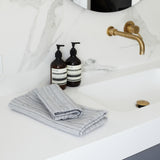 Linen Bath Towel - 100% Linen - Gray - Striped